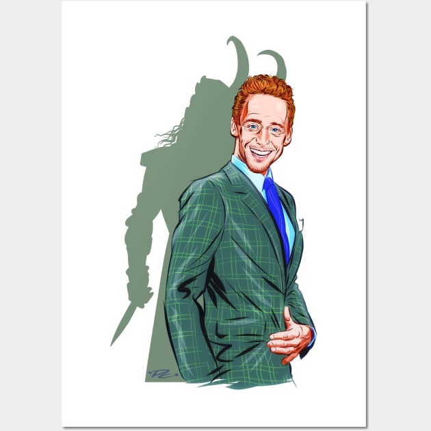 Tom Hiddleston - An illustration by Paul Cemmick Wall Art by PLAYDIGITAL2020